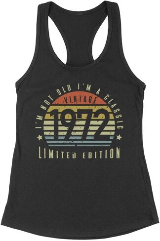 Not Old Vintage 1972 Tank Top Fitted Racerback Women's in Saudi Arabia