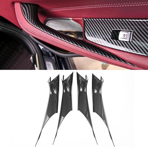 Interior Door Handles Protective Covers Compatible with BMW 5 Series G30 G31 2017-2022 Car Interior Door Pull Handle Covers for 520i 520d 525d 530e 530i 540d 540i 550i (4PCS Mocha Brown) in Saudi Arabia
