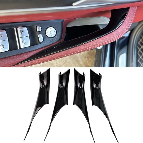 Interior Door Handles Protective Covers Compatible with BMW 5 Series G30 G31 2017-2022 Car Interior Door Pull Handle Covers for 520i 520d 525d 530e 530i 540d 540i 550i (4PCS Mocha Brown) in Saudi Arabia