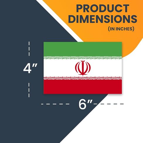 Magnet Me Up Iran Iranian Flag Car Magnet Decal, 4x6 Inches, Heavy Duty Automotive Magnet for Car, Truck SUV in Saudi Arabia