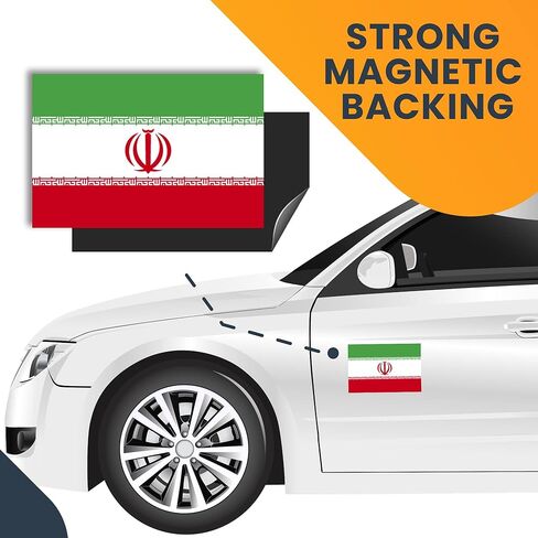 Magnet Me Up Iran Iranian Flag Car Magnet Decal, 4x6 Inches, Heavy Duty Automotive Magnet for Car, Truck SUV in Saudi Arabia
