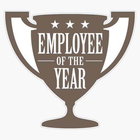 Magnet Employee of the Year! Magnet Reusable Sticker 5" in Saudi Arabia