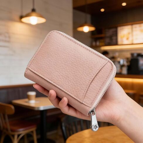 Nice Wallets for WomenZip Around Wallet for Women,Small Ladies Wallet,Small Leather Wallet Organizer with Coin Pocket, RFID Blocking Card Holder(Pink) in Saudi Arabia