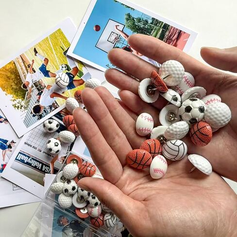Push Pins for Wall,25Pcs Sports Decorative Push Pins, Thumb Tacks for Bulletin Board, Photos Wall & Maps, Desk Decor for School Offices (Golf) in Saudi Arabia