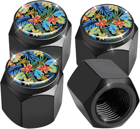 Tire Valve Stem Caps 4 Pack, Car Wheel Stem Caps,Aluminum Air Valve Covers Universal Fit for Cars, SUVs,Trucks, Bikes, and Motorcycles(Skull Head Rose) in Saudi Arabia