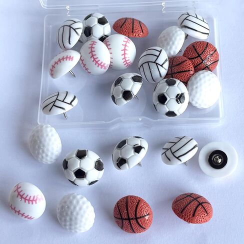 Push Pins for Wall,25Pcs Sports Decorative Push Pins, Thumb Tacks for Bulletin Board, Photos Wall & Maps, Desk Decor for School Offices (Golf) in Saudi Arabia