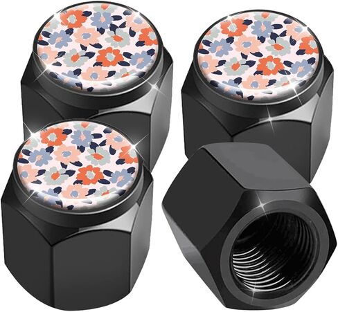 Tire Valve Stem Caps 4 Pack, Car Wheel Stem Caps,Aluminum Air Valve Covers Universal Fit for Cars, SUVs,Trucks, Bikes, and Motorcycles(Skull Head Rose) in Saudi Arabia
