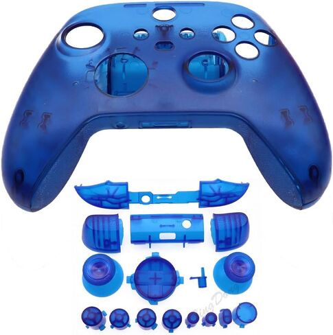 غلاف أمامي لغطاء الغطاء الخلفي LB RB ممتص الصدمات على شكل حرف D وزر LT RT وأزرار تشغيل بديلة لوحدة تحكم Xbox Series X S (أزرق فاتح) in Kuwait