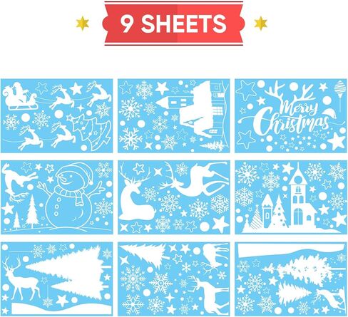 148 قطعة من ملصقات النوافذ على شكل ندفة الثلج لعيد الميلاد، زينة نافذة عيد الميلاد in Kuwait