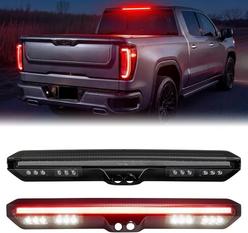 LED Third Brake Light Compatible with Silverado Sierra 1500 2019-2025 2500HD 3500HD 2020-2025 Silverado 1500LD/Sierra1500 Limited 2022 3rd Brake Cargo Lamp Clear Lens (Fits With 2 Camera Only in Saudi Arabia
