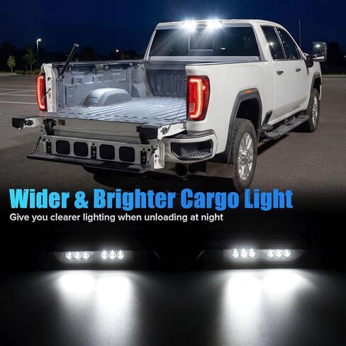 LED Third Brake Light Compatible with Silverado Sierra 1500 2019-2025 2500HD 3500HD 2020-2025 Silverado 1500LD/Sierra1500 Limited 2022 3rd Brake Cargo Lamp Clear Lens (Fits With 2 Camera Only in Saudi Arabia