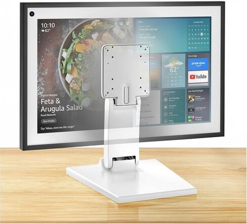 Jakeko for Amazon Alexa Show 15 Stand Mount Tilt Soporte para Alexa Accessories Eco Show 15 الملحقات دعامة دوران قابلة للتعديل سهلة التركيب وقابلة للطي وسهلة التخزين (أبيض) in Kuwait