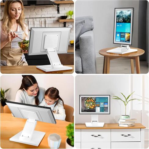 Jakeko for Amazon Alexa Show 15 Stand Mount Tilt Soporte para Alexa Accessories Eco Show 15 الملحقات دعامة دوران قابلة للتعديل سهلة التركيب وقابلة للطي وسهلة التخزين (أبيض) in Kuwait