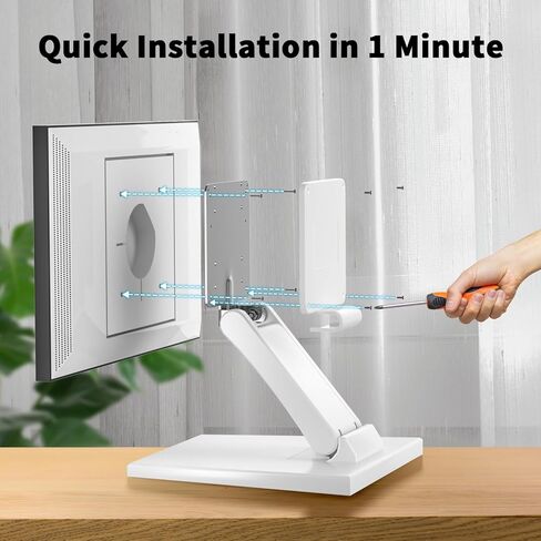 Jakeko for Amazon Alexa Show 15 Stand Mount Tilt Soporte para Alexa Accessories Eco Show 15 الملحقات دعامة دوران قابلة للتعديل سهلة التركيب وقابلة للطي وسهلة التخزين (أبيض) in Kuwait