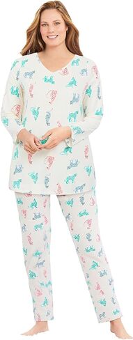 Avenue Women's Plus Size Body Three-Quarter Sleeve Pajama Set in Saudi Arabia