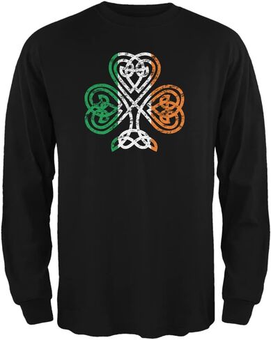 Old Glory St. Patricks Day - Shamrock Knot Adult Long Sleeve T Shirt in Saudi Arabia