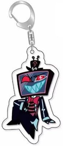 Cartoon Anime Pendant Keychains Holder Car Key Ring Mobile Phone Bag Hanging Cute Kawaii Chibi Hazbin Hotel Helluva Boss (Vox/Style 1) in Saudi Arabia
