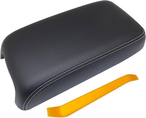 NLQR Center Console Armrest Cover Lid Box Black Skin with White Stitch Compatible with Dodge Charger 2011-2017, Compatible with Chrysler 300 2011-2017 1VT06DX9AH 1VT06DX9AG 1VT06DX9AF 1VT06DX9AE in Saudi Arabia