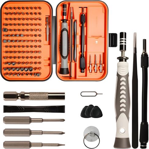 مجموعة مفكات دقيقة - مجموعة أدوات إصلاح الإلكترونيات المغناطيسية مع 3 قطع فولاذية طويلة S2، مجموعة مفك براغي للكمبيوتر المحمول للهاتف والكمبيوتر ووحدة التحكم في الألعاب والكاميرا والنظارات والساعة والمشروعات اليدوية in Kuwait