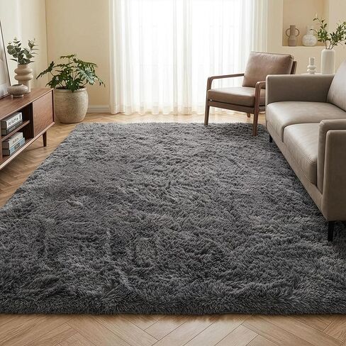 5 x 7 Fluffy Area Rug for Living Room, Shag Area Rugs for Bedroom, Soft Fuzzy Rug Non-Shedding Indoor Plush Carpet for Kids Bedroom Nursery Dorm Home Decor in Saudi Arabia