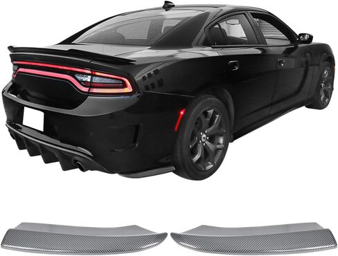 IKON MOTORSPORTS, Rear Aprons Compatible with 2015-2023 Dodge Charger, Rear Bumper Lip Diffuser Side Apron Spat Valance 2PC, 2016 2017 2018 in Saudi Arabia