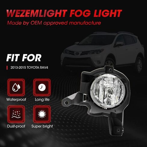 استبدال مجموعة مصابيح الضباب لسيارة Toyota Rav4 2013-2015 مع مصابيح الهالوجين H16-3 12V 19W (عدسة واضحة) in Saudi Arabia