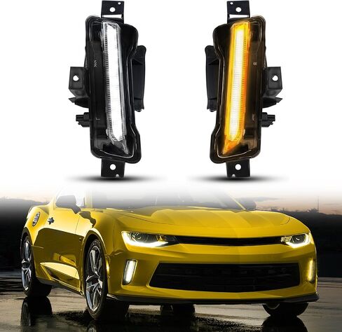 مصابيح LED للجري النهاري متوافقة مع 2016 Chevy Camaro LT/2017 2018 Camaro LS RS LT ZL1، مصابيح الضباب الخفيفة DRL (بدون إشارة الانعطاف، قطعتان) in Saudi Arabia