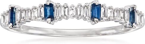 Ross-Simons 0.14 ct. t.w. Diamond and .10 ct. t.w. Sapphire Stackable Ring in 14kt White Gold in Saudi Arabia