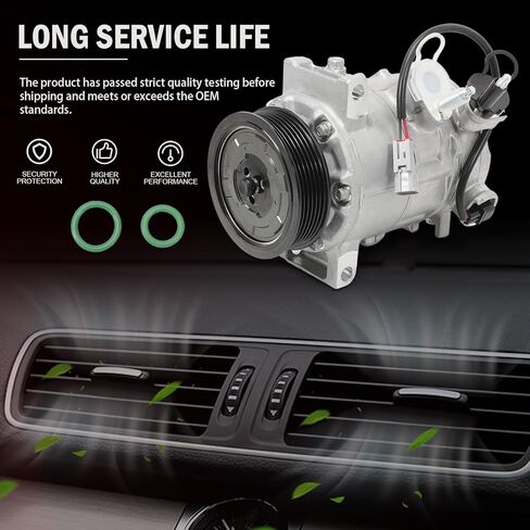 AC Compressor with Clutch fits Compass Patriot 2007-2008, Caliber 2007-2008, Air Conditioner Replaces 5058228AF，5058228AE in Saudi Arabia