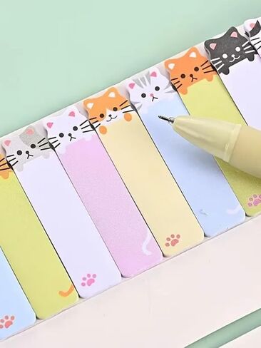 150 Sheet Cute Cat Sticky Notes, Creative Self-Adhesive Index Tab, Memo Pad for Page Marking Office Accessories in Saudi Arabia
