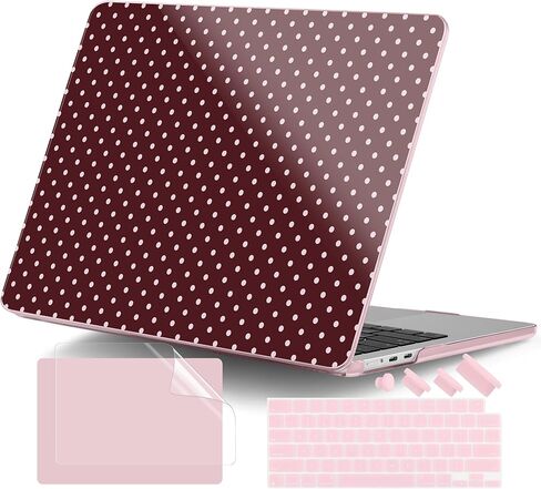 حافظة DONGKE لجهاز MacBook Air 13 بوصة (13.6 بوصة)، شريحة M5/M4/M3/M2 2026 2025 2024 2023 2022، غطاء مطبوع من البلاستيك الصلب مع واقي شاشة وغطاء لوحة مفاتيح ومقابس غبار، خطوط زرقاء وبيضاء in Saudi Arabia