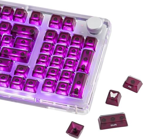 EPOMAKER Lusterfly Jelly Keycaps Set - 123 Keys Double-Shot Laser Engraved, MDA Profile, ABS+PC, Non-Shine-Through, MX-Compatible for 61/68/84/87/98/100/104-Key Mechanical Keyboard (Blue) in Saudi Arabia