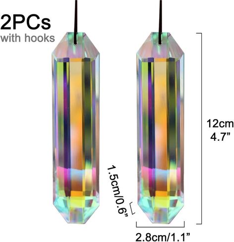 2PCS 5" Large Sun Catchers Crystal Prisms, Hanging Sun Catcher with Glass Prism, Rainbow Maker for Windows, Room, Garden Fantasy Home Decor in Saudi Arabia