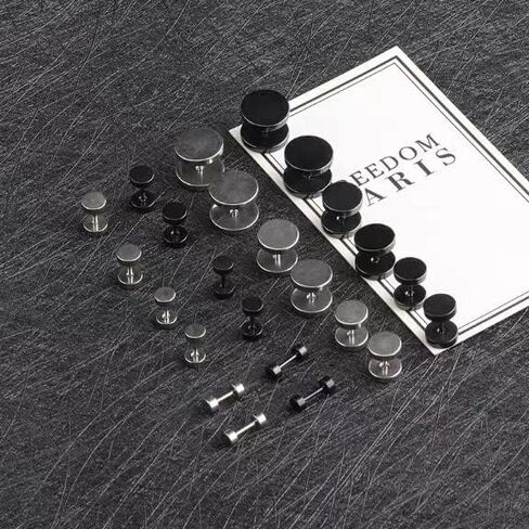 Mens earrings pack stainless steel antiallergy Cartilage piercings black barbell flatback earrings silver stud earrings for men in Saudi Arabia
