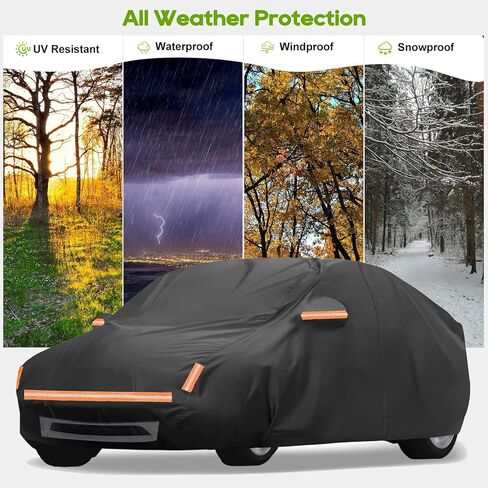 غطاء سيارة مقاوم للماء HAYCOVER لغطاء سيارة Tesla Model Y 2020-2026، مقاوم للماء في جميع الأحوال الجوية مناسب مع باب بسحاب وفتحة منفذ الشحن، غطاء مقاوم للرياح والثلوج مقاوم للأشعة فوق البنفسجية للأماكن الخارجية/الداخلية in Kuwait