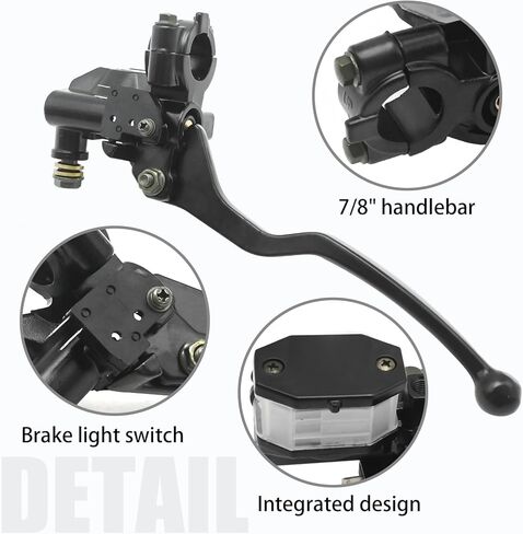 مجموعة أذرع فرامل الدراجة النارية 7/8 بوصة - أسطوانة رئيسية للتحكم باليد اليمنى الأمامية مع خزان وكابل أنبوب الزيت - بديل لسوزوكي GN125 GS125 GN 125 GS 125 in Saudi Arabia