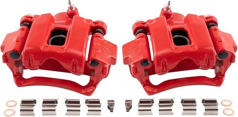 Rear Brake Caliper Set Painted Red Brackets Compatible with 2003-2009 Toyota 4Runner 2007-2014 Toyota FJ Cruiser in Saudi Arabia