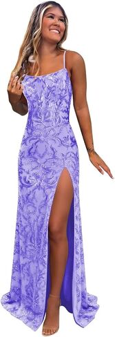 فساتين حفلة موسيقية طويلة بالترتر سباركلي، فستان سهرة رسمي مع فتحة in Kuwait