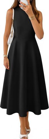 ZESICA Women's Summer Sleeveless Midi Dresses 2026 Formal Elegant Flowy A Line Cocktail Party Wedding Guest Dress in Saudi Arabia