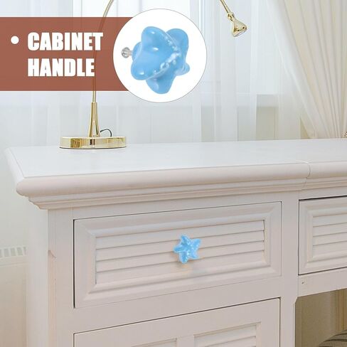 DECHOUS Sea Star and Shell Ceramic Drawer Knobs Set, Vintage Room Cabinet Pull Handles, Blue Color, Small Decorative Wardrobe and Dresser Hardware for Furniture in Saudi Arabia