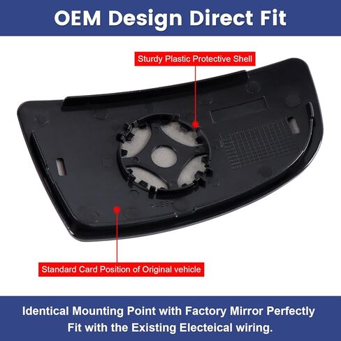 Mirror Glass Compatible with Ford Transit 150 250 350 2015 2016 2017 2018 2019 2020 2021 2022 2023 MK8 Left Driver Side Lower with Backing Plate BK3Z17K707A in Kuwait