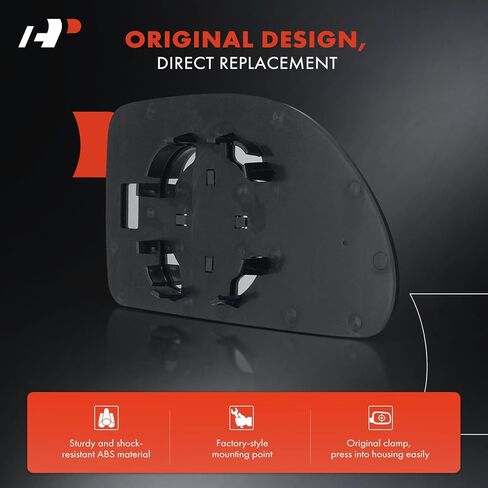 A-Premium Left Driver Side Non-Heated Mirror Glass with Backing Plate - Compatible with Chevrolet Equinox 2005-2009 & Pontiac Torrent 2006-2009 & Saturn Vue 2002-2007 - Exterior Side View Flat Mirror in Saudi Arabia