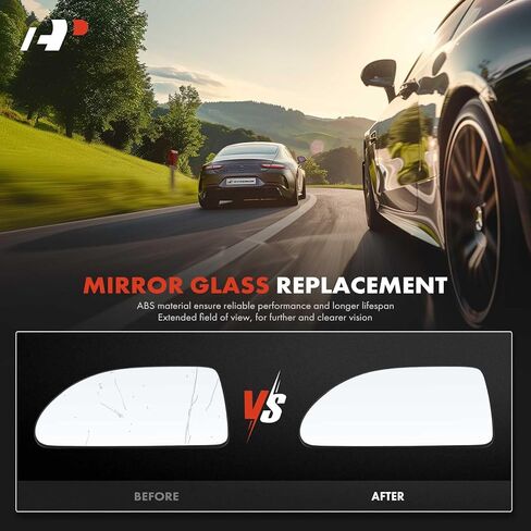 A-Premium Left Driver Side Non-Heated Mirror Glass with Backing Plate - Compatible with Chevrolet Equinox 2005-2009 & Pontiac Torrent 2006-2009 & Saturn Vue 2002-2007 - Exterior Side View Flat Mirror in Saudi Arabia