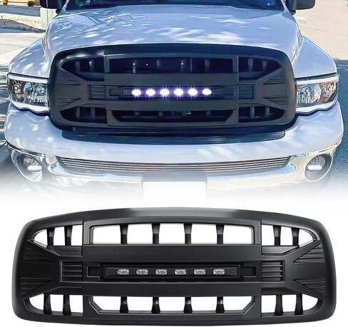شبكة أمامية متوافقة مع 2002-2005 دودج رام 1500، 2003-2005 رام 2500/3500، مع أضواء الطرق الوعرة، أسود غير لامع in Kuwait