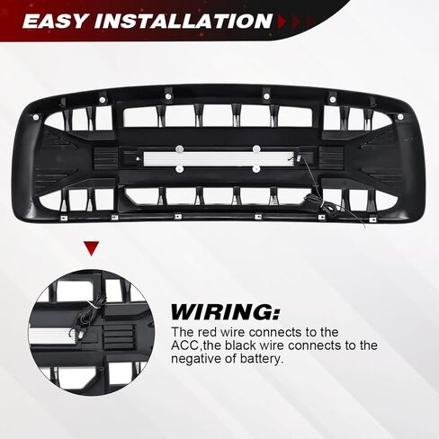 شبكة أمامية متوافقة مع 2002-2005 دودج رام 1500، 2003-2005 رام 2500/3500، مع أضواء الطرق الوعرة، أسود غير لامع in Kuwait