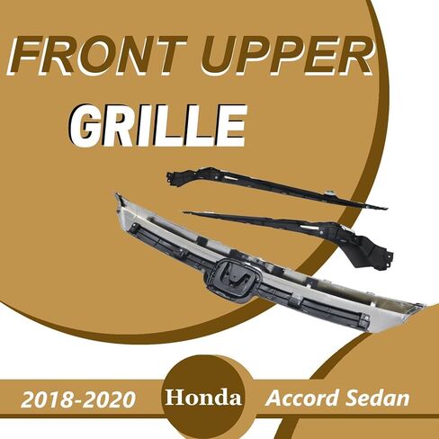 SecosAutoparts 3Pcs Upper Grille Front Grill W/Molding Compatible with Honda Accord Sedan 2018 2019 2020 Replace# 71122TVAA01, 71122-TVA-A01 in Saudi Arabia
