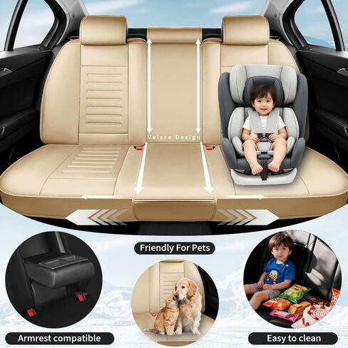 أغطية مقاعد السيارة Fit CX-30 لسيارة Mazda CX-30 2020-2025 2026 - جلد فاخر، مقاوم للماء، مسامي، وسادة مقعد واقية لجميع الأحوال الجوية ومتوافقة مع الوسادة الهوائية، مقعدان أماميان بيج in Kuwait