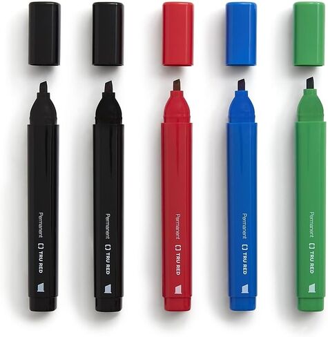 STAPLES TRU RED Tank Permanent Markers Chisel Tip Asst 5/Pack in Saudi Arabia