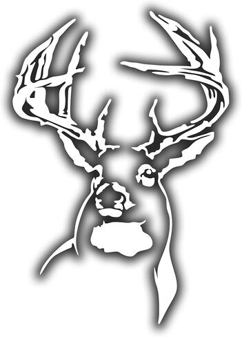 Whitetail Deer Sticker for Car Vinyl Decal Window Truck Window Car Bumper Sticker White, 5.5" х 6.5" in Saudi Arabia