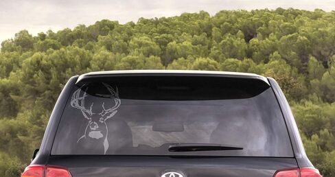 Whitetail Deer Sticker for Car Vinyl Decal Window Truck Window Car Bumper Sticker White, 5.5" х 6.5" in Saudi Arabia